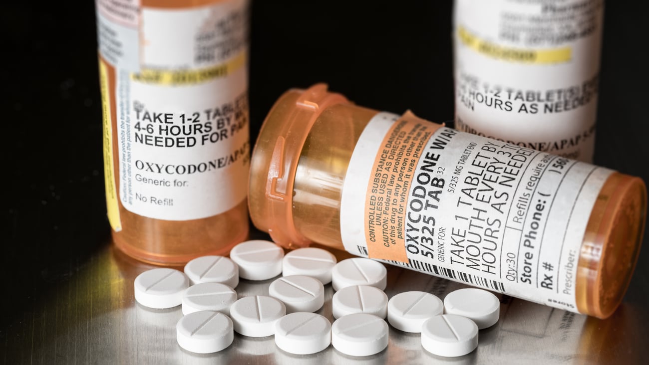 various prescription bottles of opioids