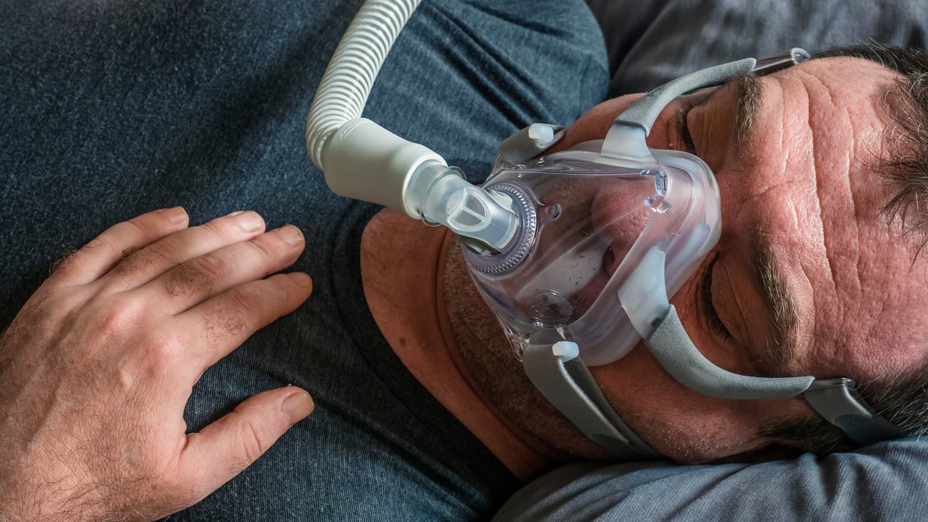 Man on a CPAP machine 