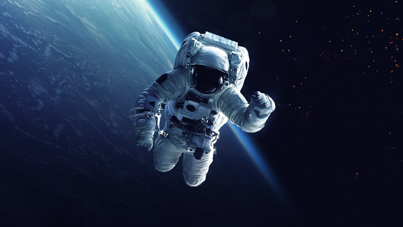 Astronaut floating in space