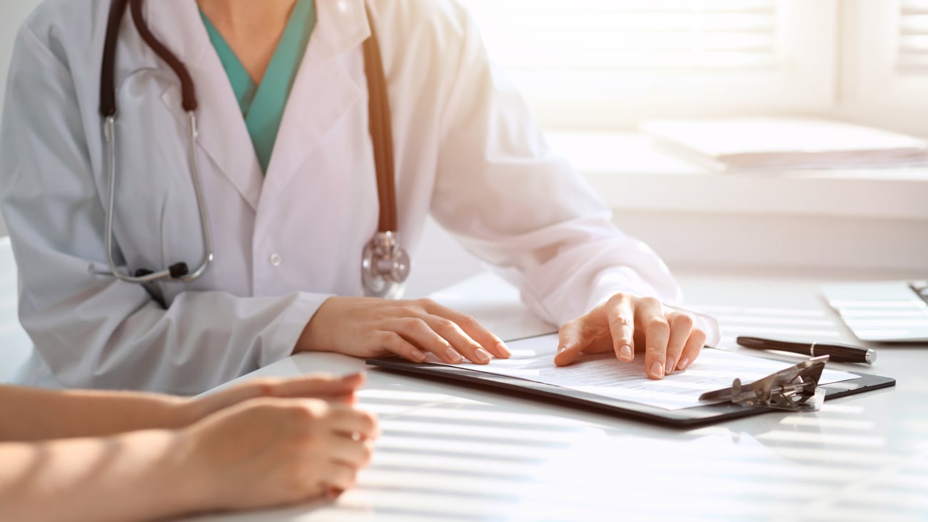 Doctor chatting with a patient