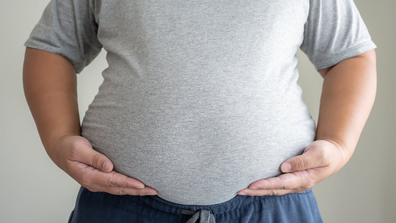 Close up of a man's belly