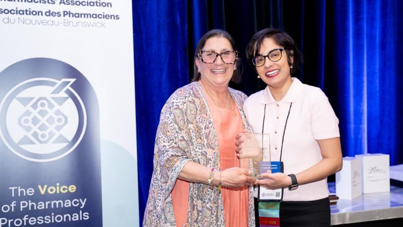 Pharmacy technician Bhawanjot Bahadur is the recipient of the first-ever RPhT recognition award from the New Brunswick Pharmacists’ Association. (New Brunswick Pharmacists’ Association)