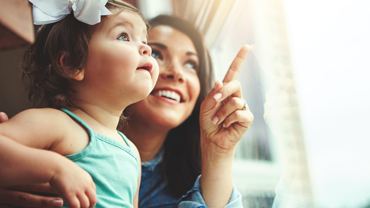 A mother with a toddler.