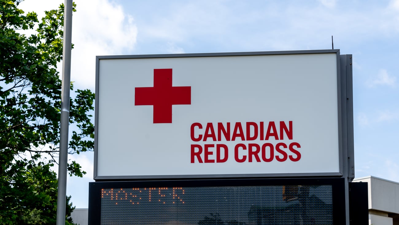Sign at the offices of the Canadian Red Cross
