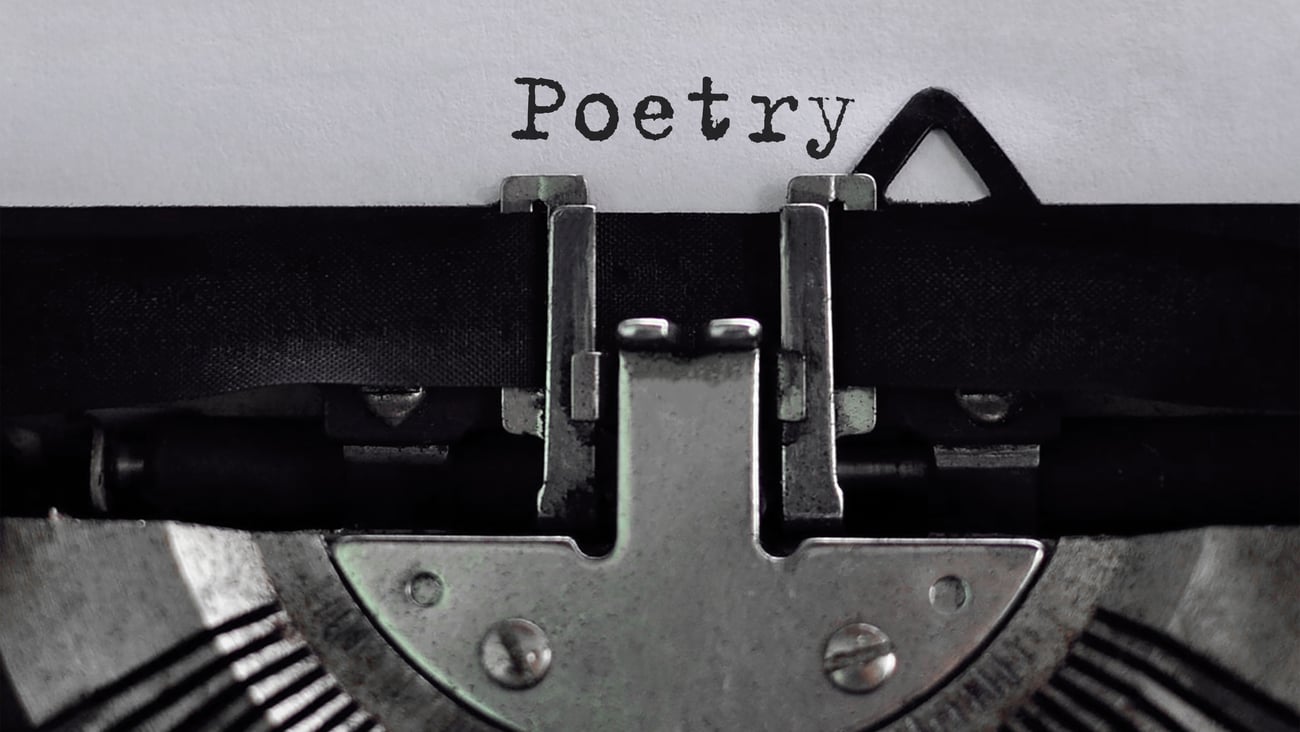 Poetry written on a typewriter