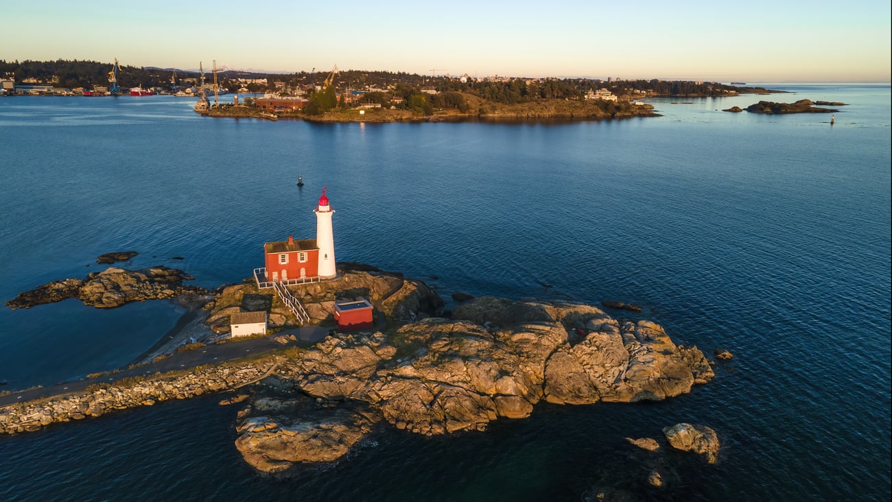 Fisgard Lighthouse and Fort Rodd Hill in Colwood, Canada