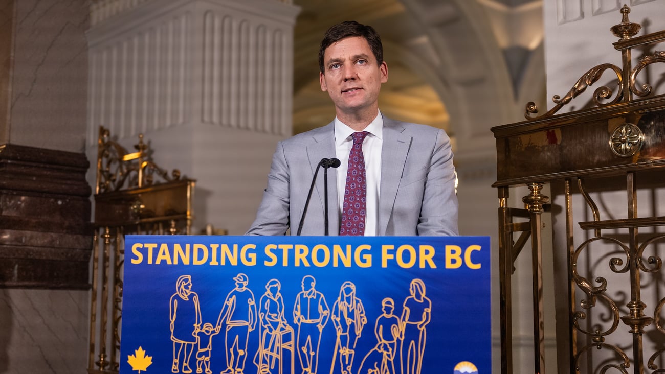 B.C. Premier David Eby speaks at a news conference. (Province of British Columbia)