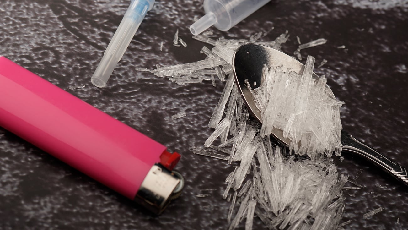 Needles and crystal meth