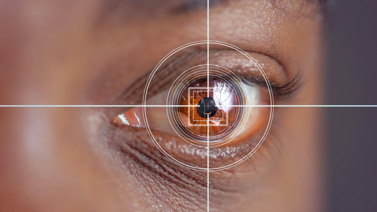 Close up on a young Black woman's eye 
