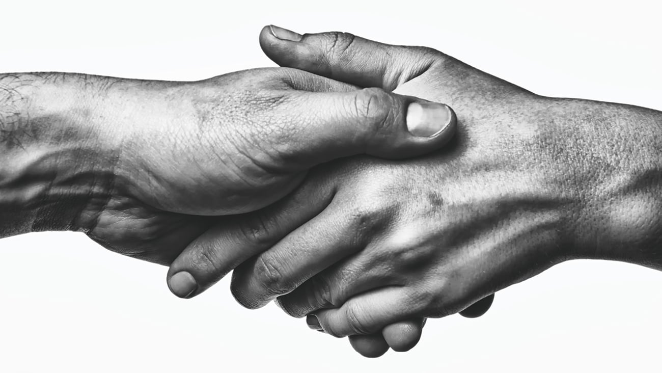Close up of a handshake