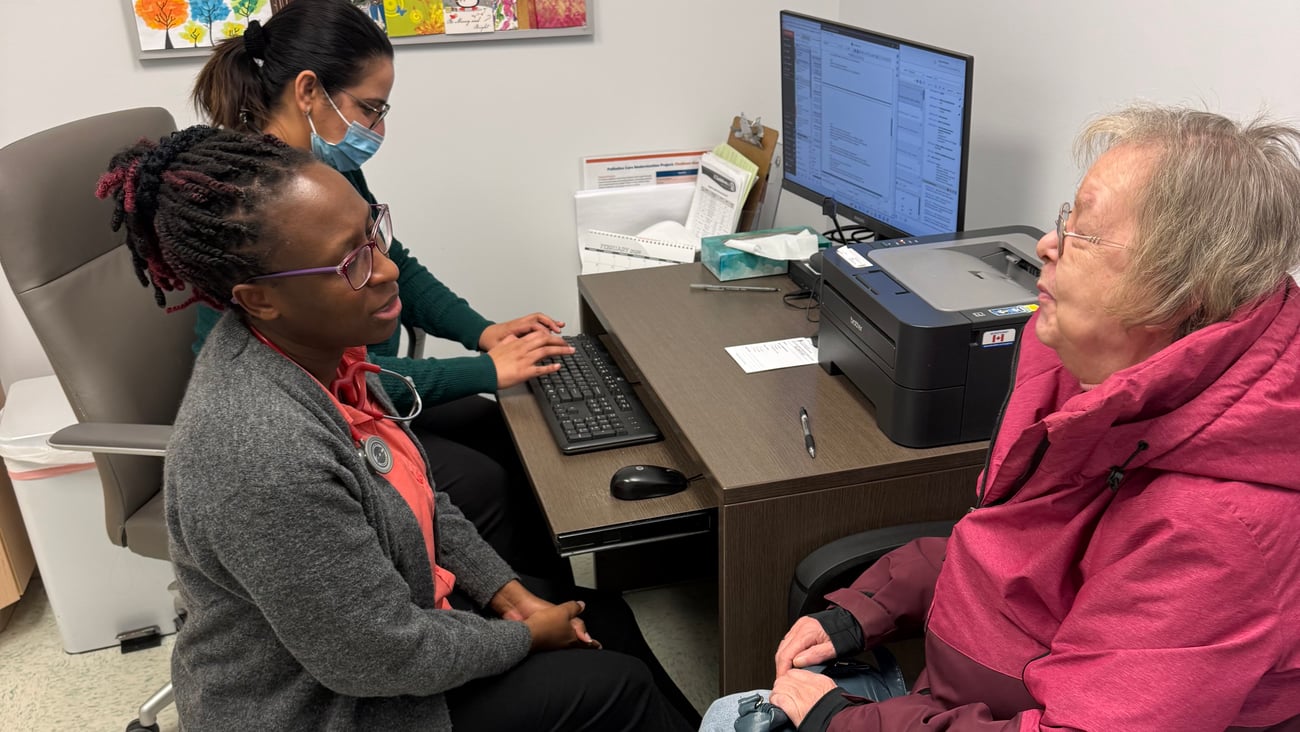 Doctor chatting with a patient