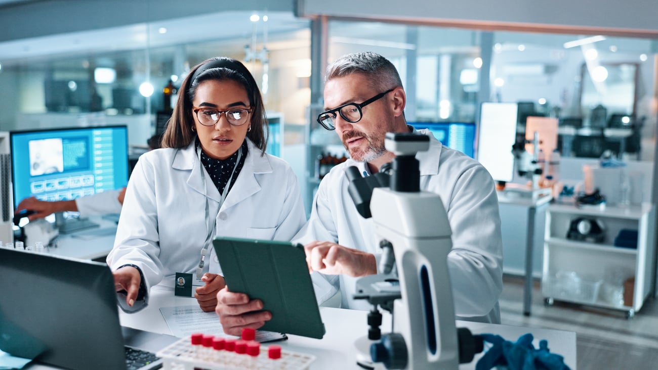 Researchers taking part in medical research