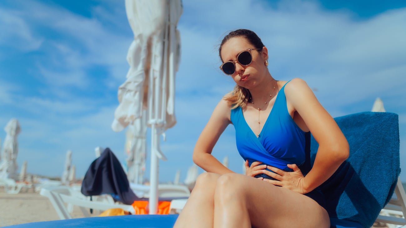 Woman in bathing suit on vacation
