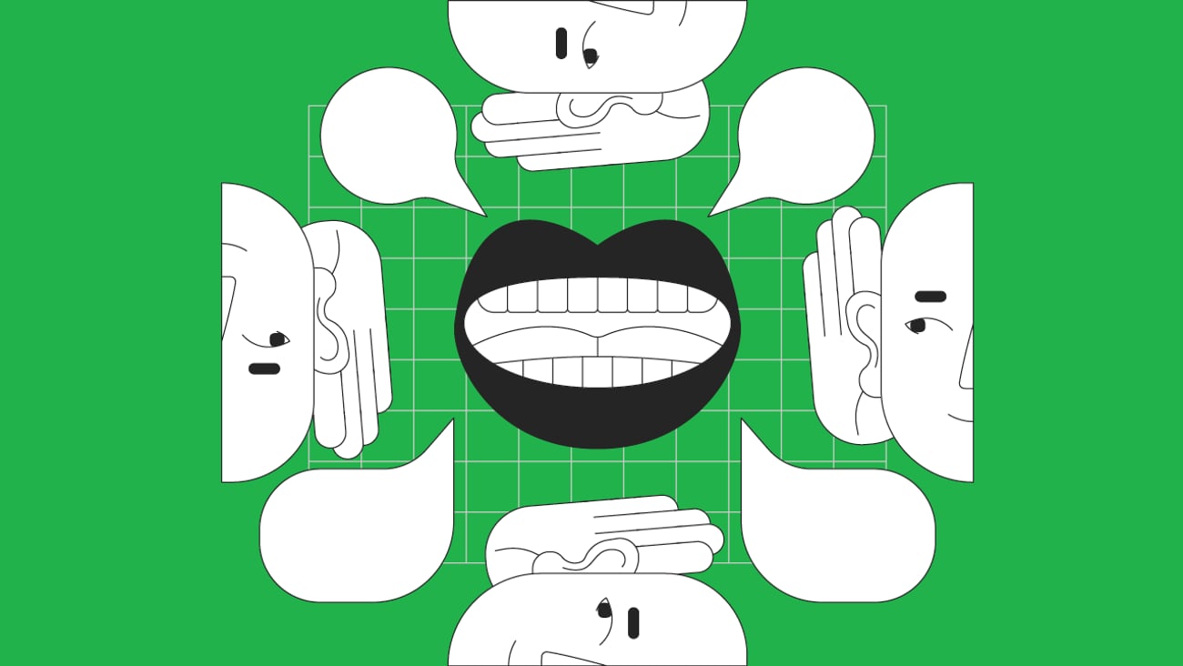 Cartoon concept of a mouth making many complaints