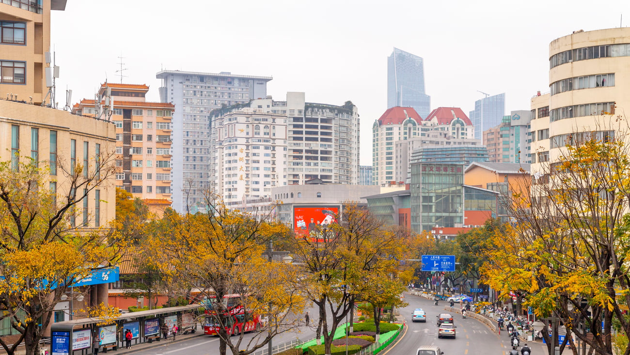The city of Kunming in southwestern China.