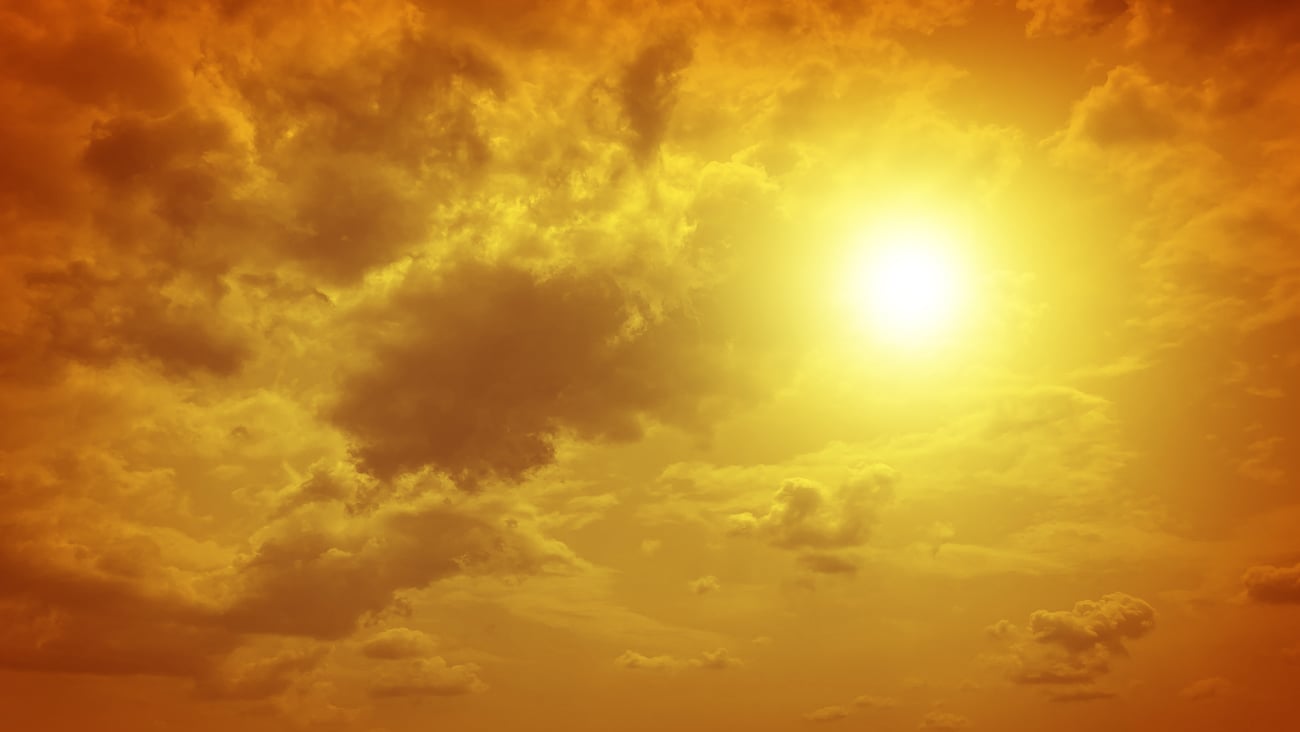 orange clouds and sun 