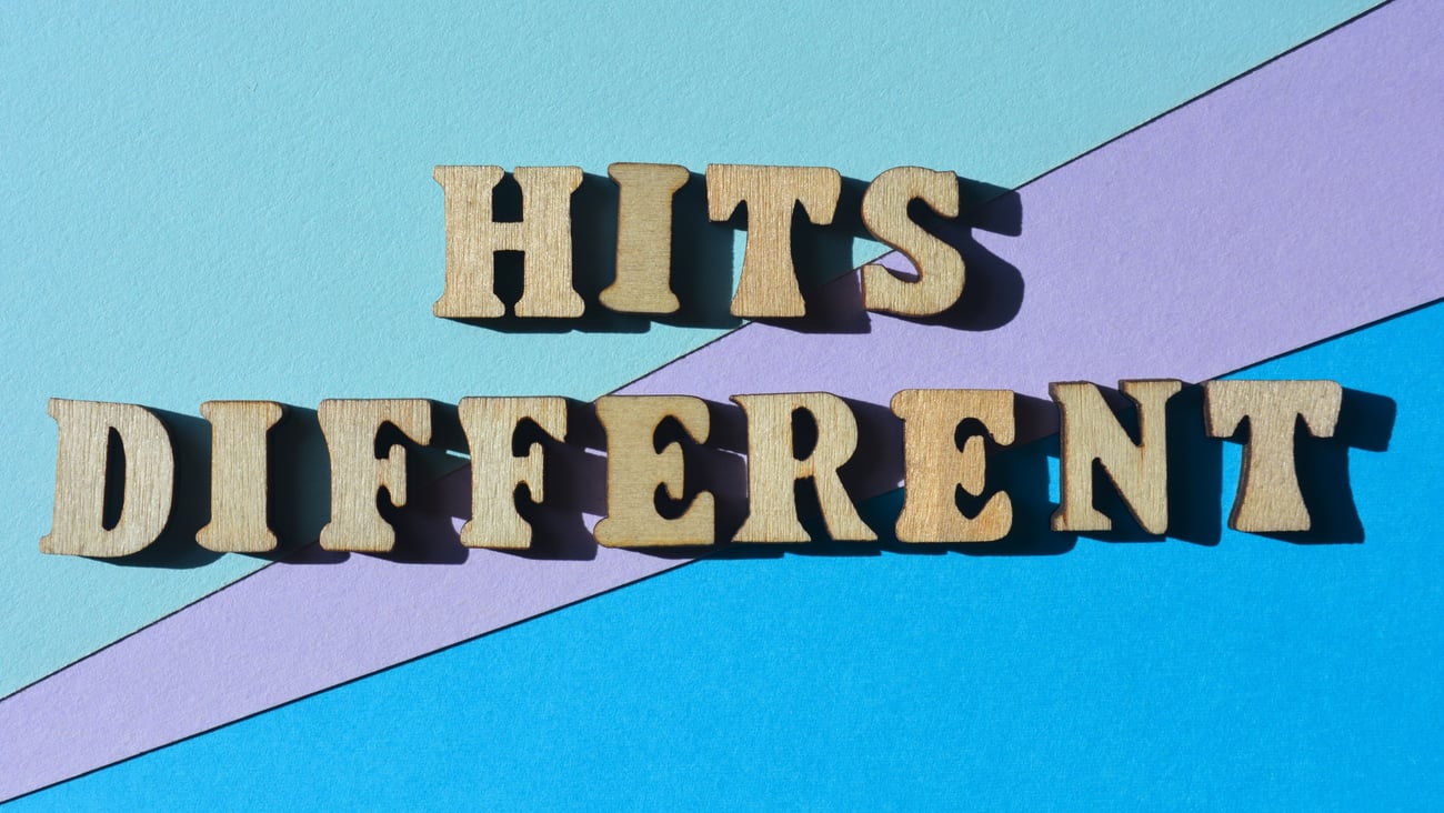 Text saying 'hits different' as an example of Gen Z slang