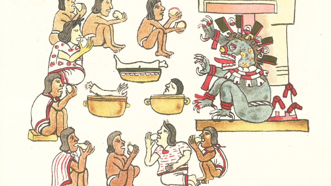 Aztec art depicting cannibalism.