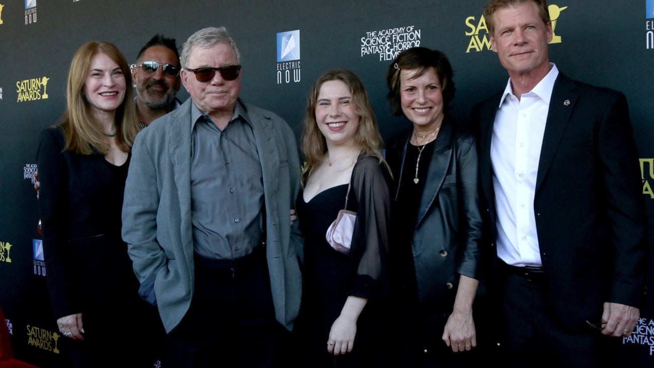 William Shatner and his family attend the 2025 Saturn Awards at the Universal Hilton Hotel on February 2, 2025.