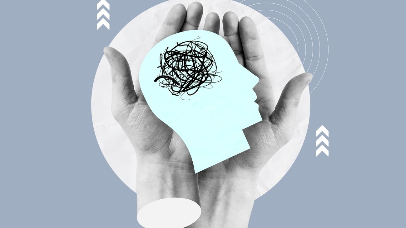 hand holding a brain