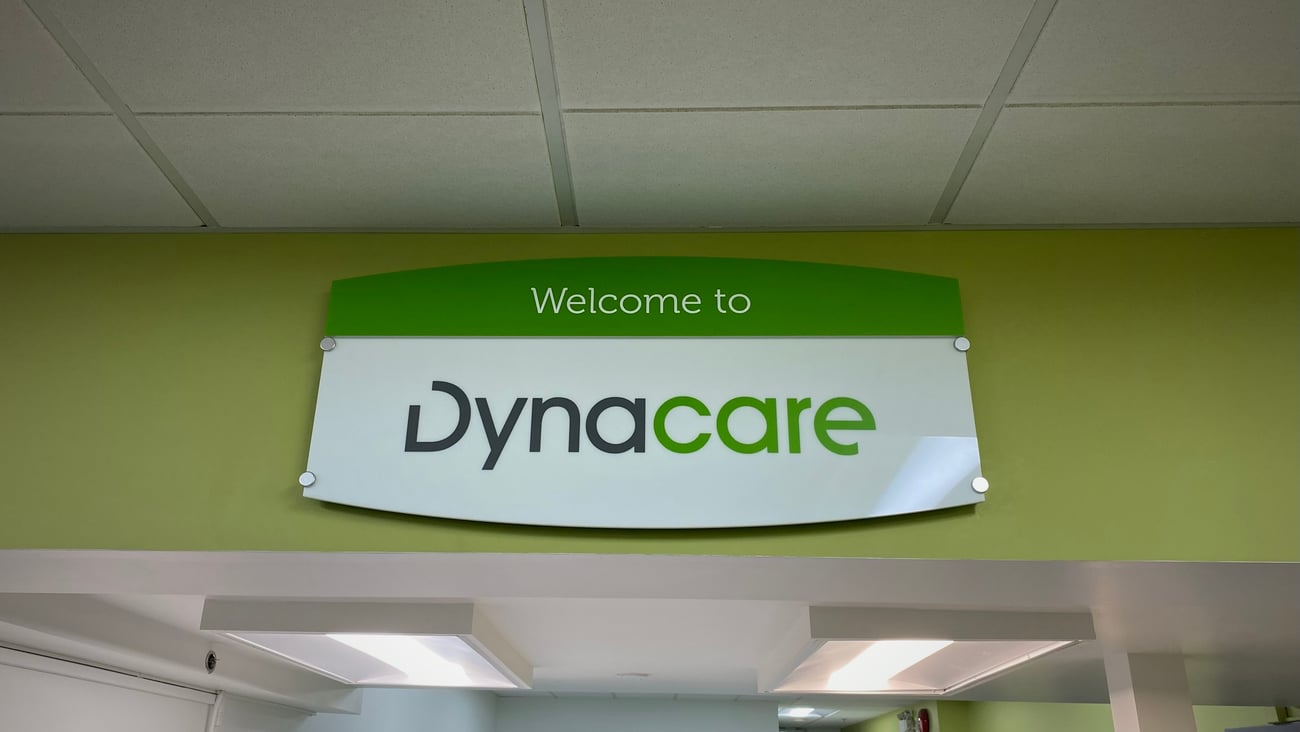 A sign outside a Dynacare facility.