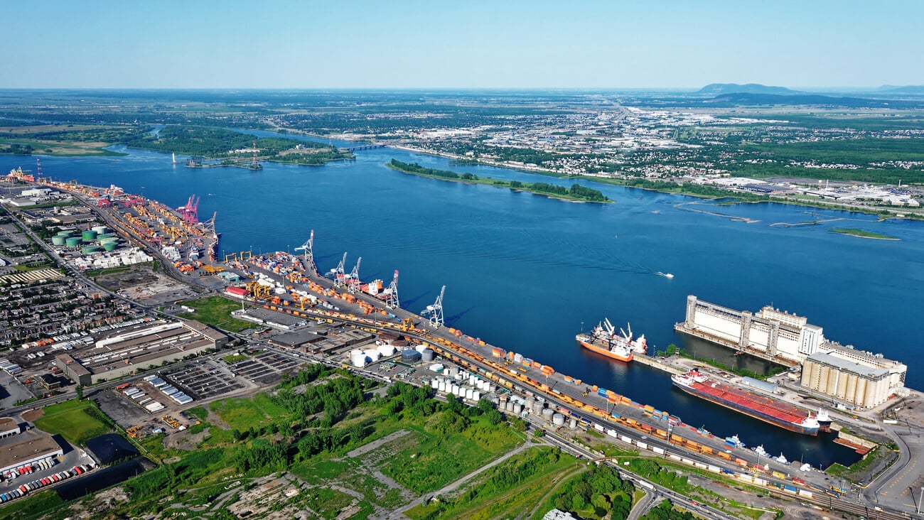 Aerial view of the eastern section of the Port of Montreal; Shutterstock ID 1782884687