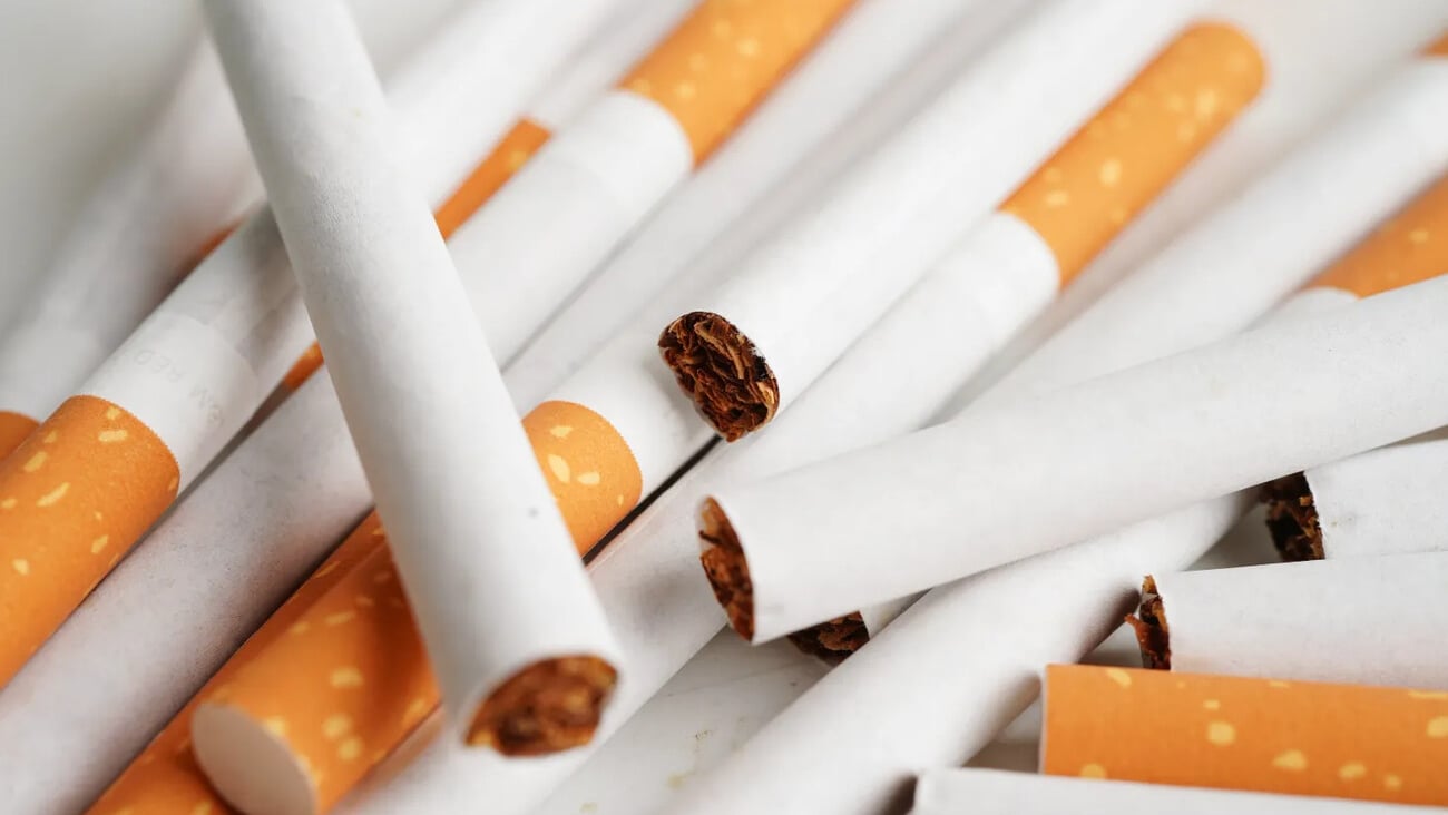 Cigarette, roll tobacco in paper with filter tube, No smoking concept.; Shutterstock ID 2223709581