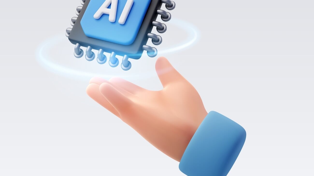 3d human hand receive ai chipset and cpu, ai technology and business concept. Eps 10 Vector.; Shutterstock ID 2337013073