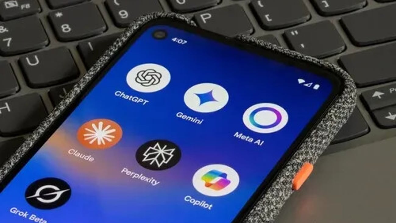 Portland, OR, USA - May 2, 2025: Assorted AI apps, including ChatGPT, Google Gemini, Meta AI, Claude, Perplexity, Microsoft Copilot, and Grok, are seen on the screen of a Google Pixel smartphone.; Shutterstock ID 2623044865