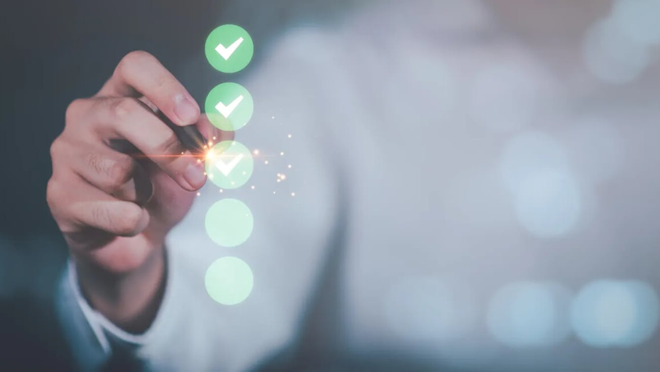 operator makes mark on survey topic ,Auditing and evaluating quality and efficiency of personnel ,checkbox to conduct opinion and quality surveys or satisfaction ,answering questionnaires; Shutterstock ID 2644470891