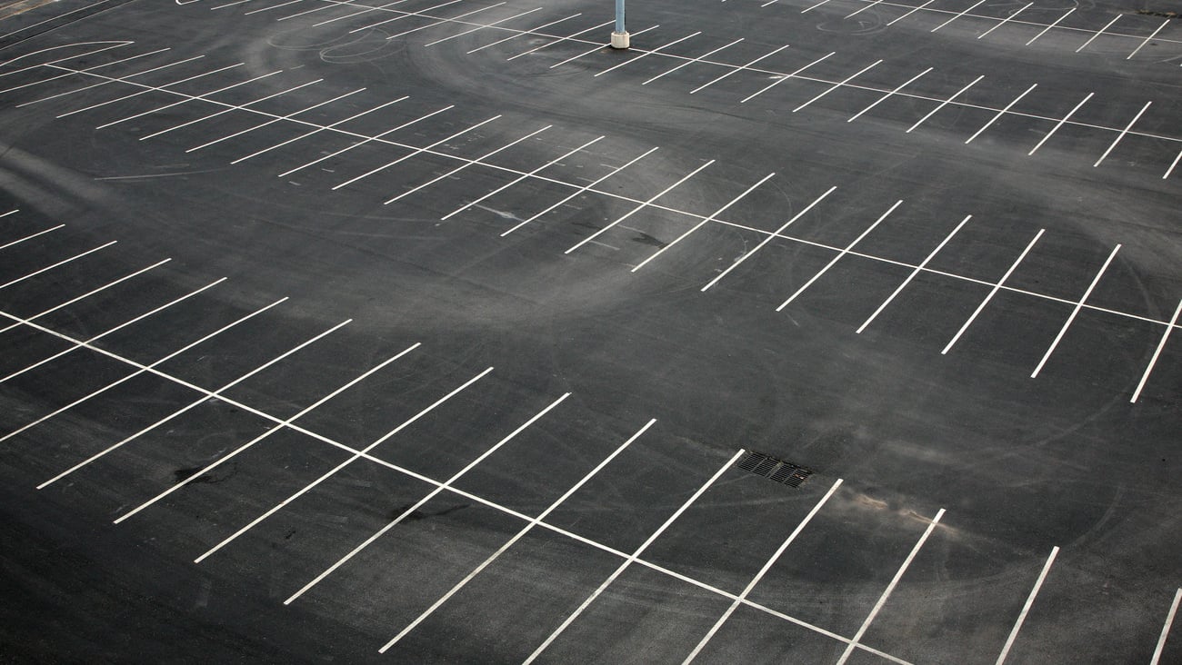 Aerial view of an empty parking lot; Shutterstock ID 39680827