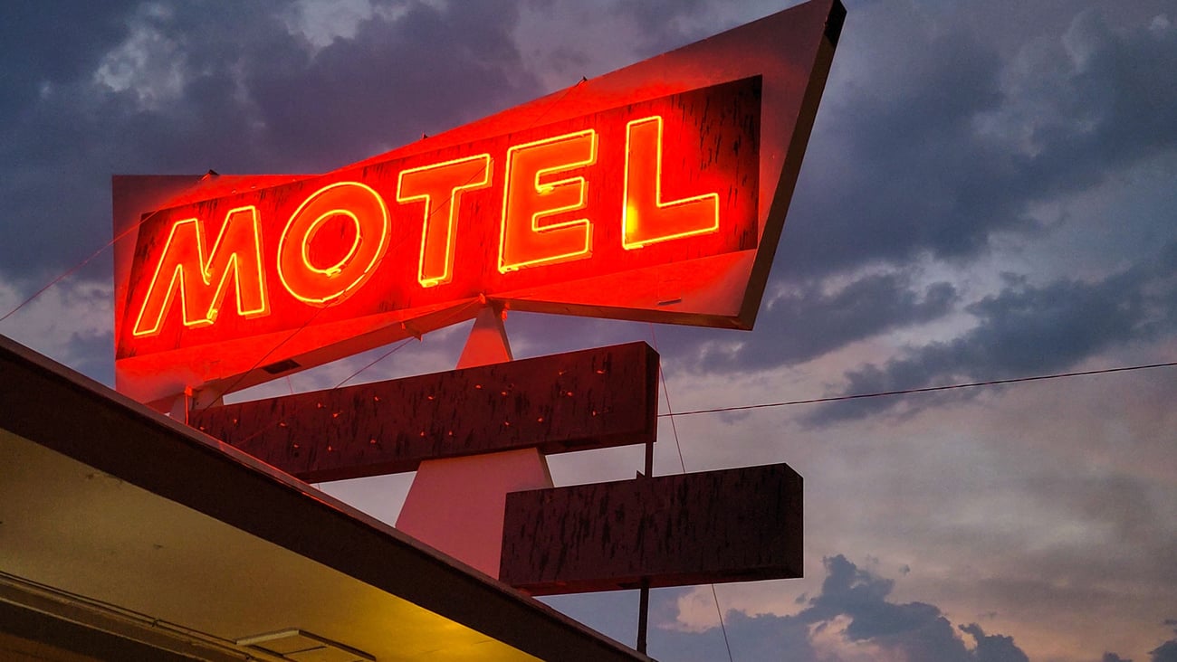 Motel neon sign