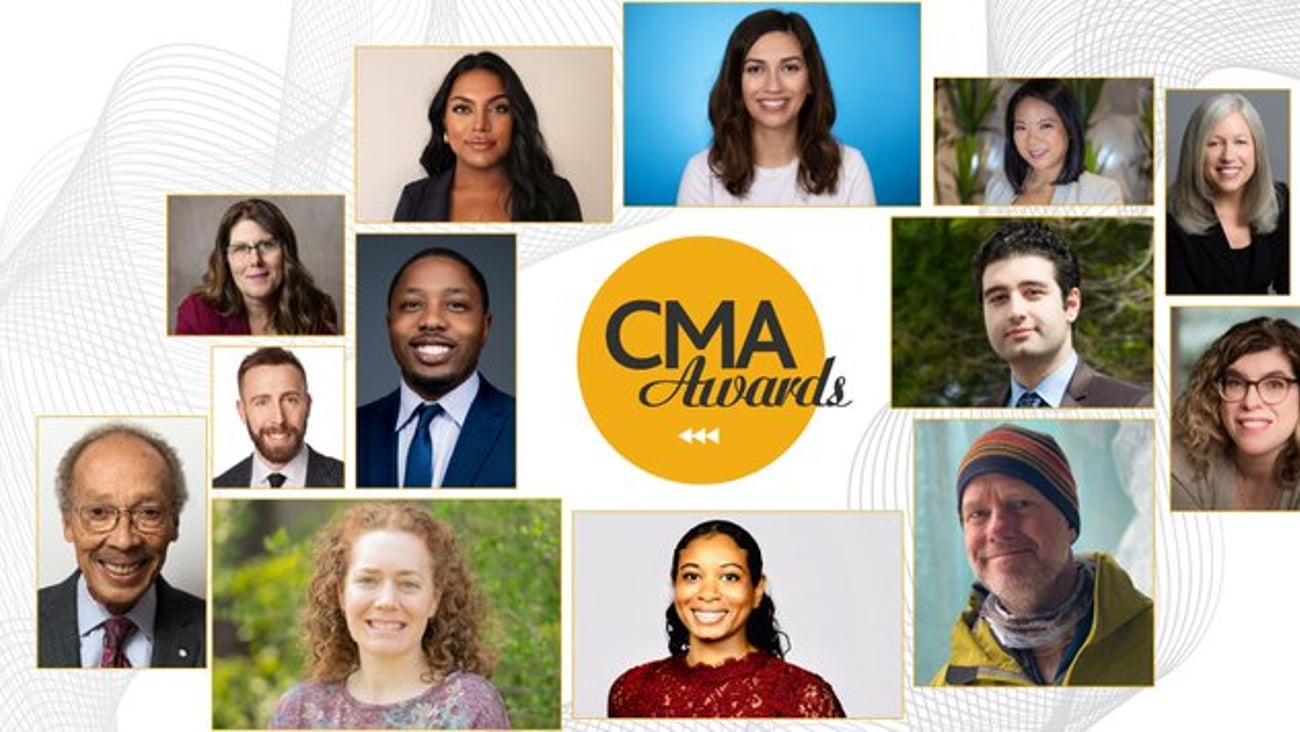 This image collage shows the 13 individuals honoured as recipients of the CMA awards.