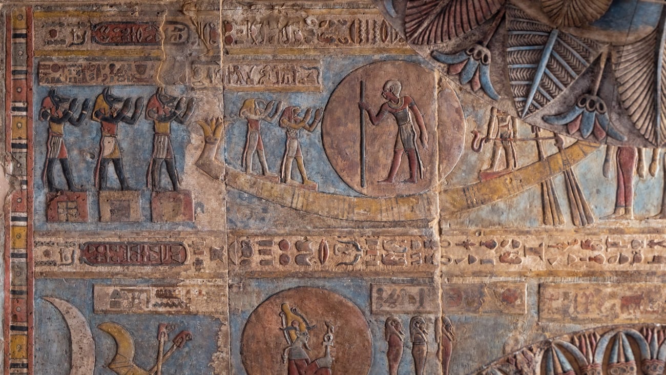 A wall of art in ancient Egypt