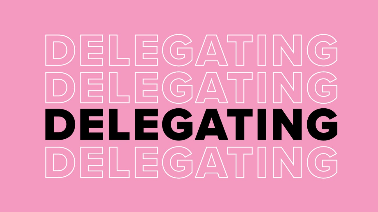 The word delegating over and over