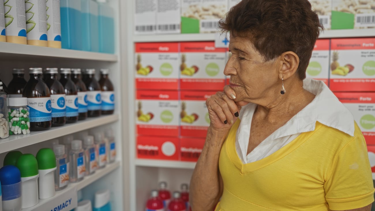 older hispanic woman in OTC aisle