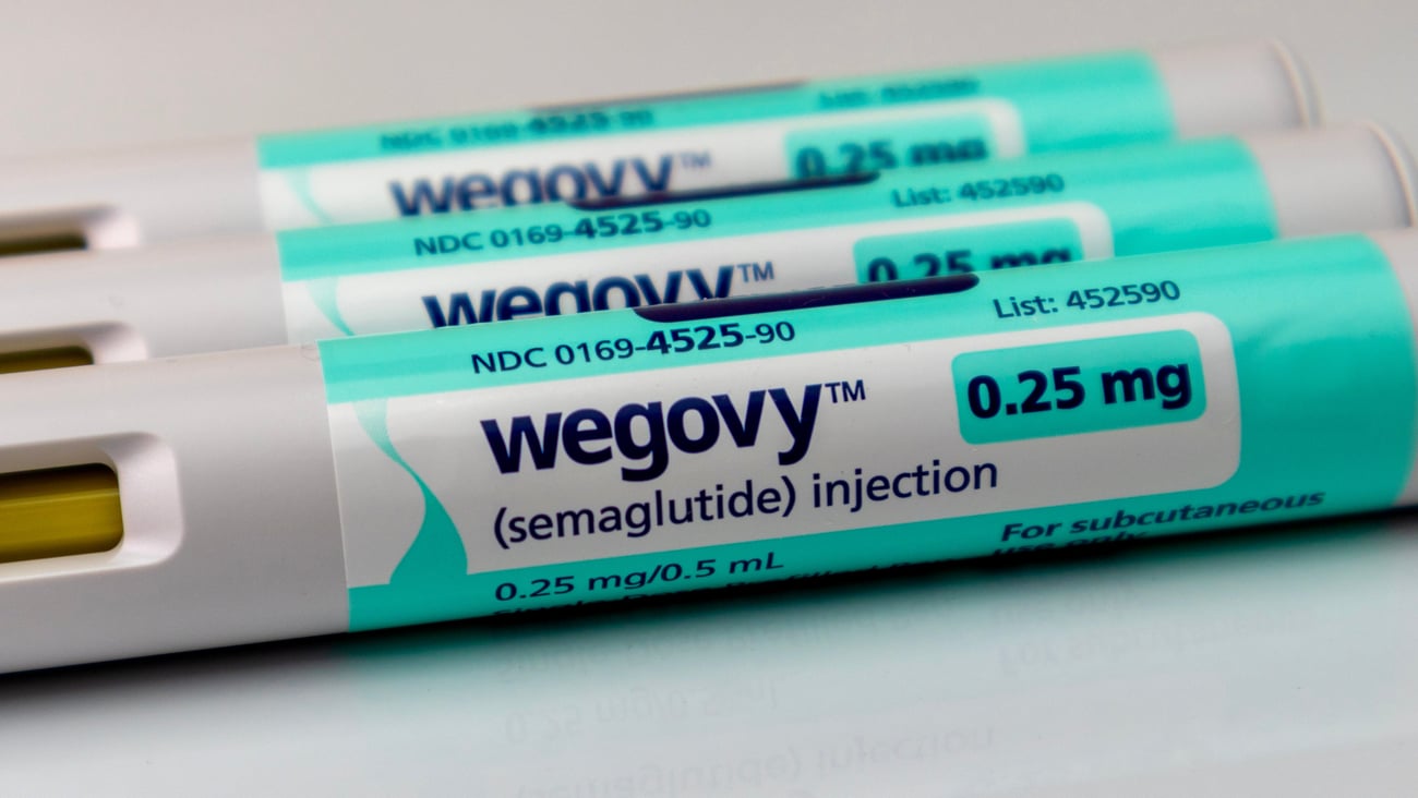 Tubes labelled webovy semaglutide injection