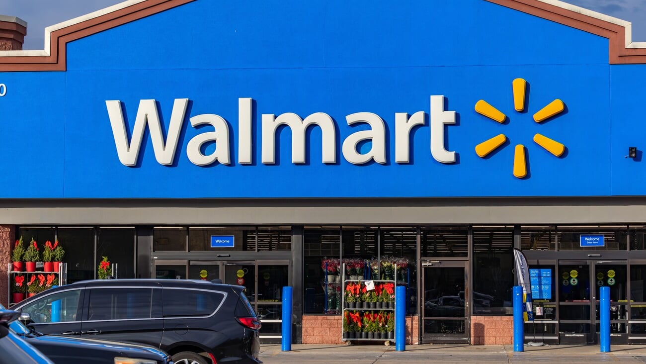 Prince Frederick, Maryland USA Dec 1, 2023 The entrance to the Walmart department store.; Shutterstock ID 2396112845