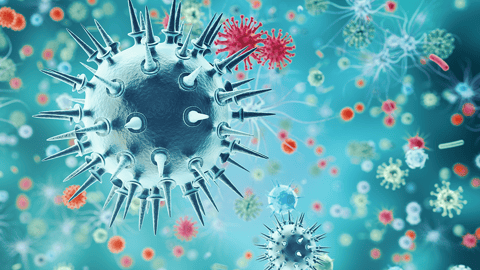 illustration of an H1N1 influenza virus