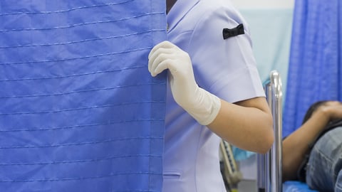 a person in a blue shirt