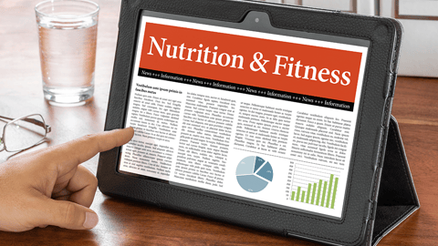 tablet computer showing nutrition news article