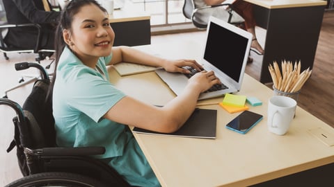 Disabled Asian woman