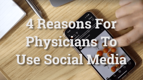 video still showing text that reads four reasons for physicians to use social media