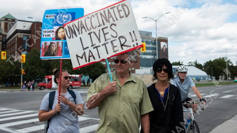 Protestors at hospital