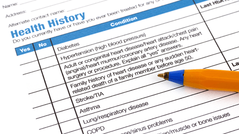 patient health history form