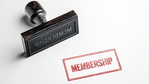 a rubber stamp with the word membership