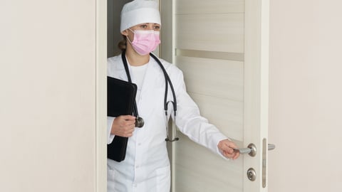 a person standing in front of a door