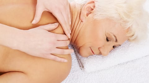 Older patient getting a massage