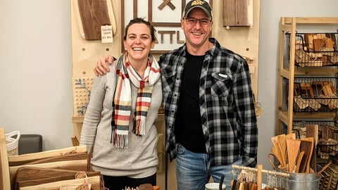 Man and woman in wood shop