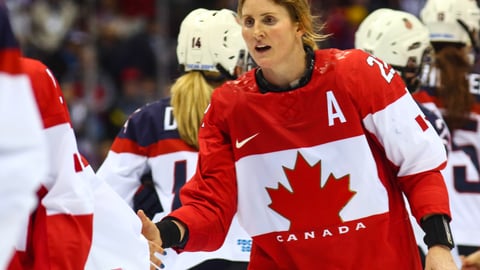 Hockey players on the ice